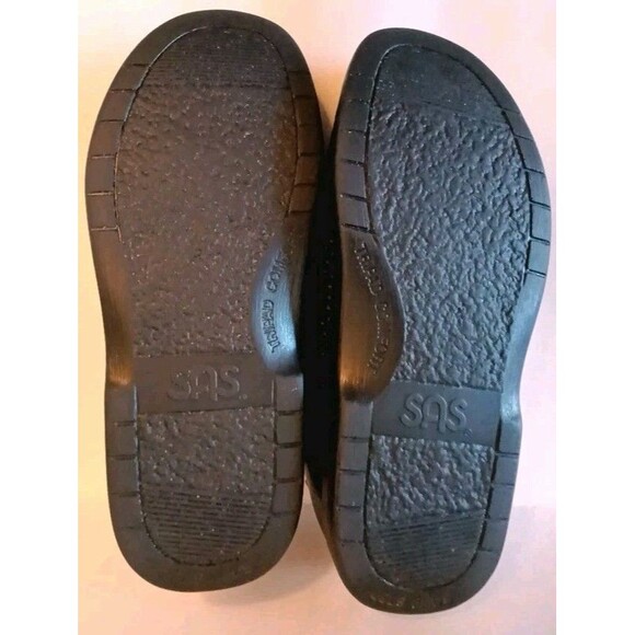 Sas Bout Time Size 9 Black Pebbled Leather Moc Toe Walking Oxfords Comfort Shoes main image 5